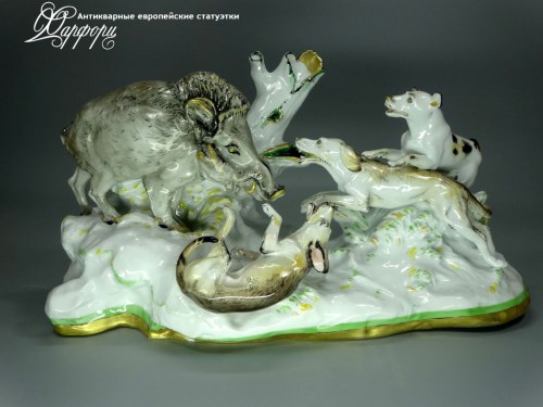 Купить фарфоровые статуэтки KARL ENS, Охота на кабана, Германия